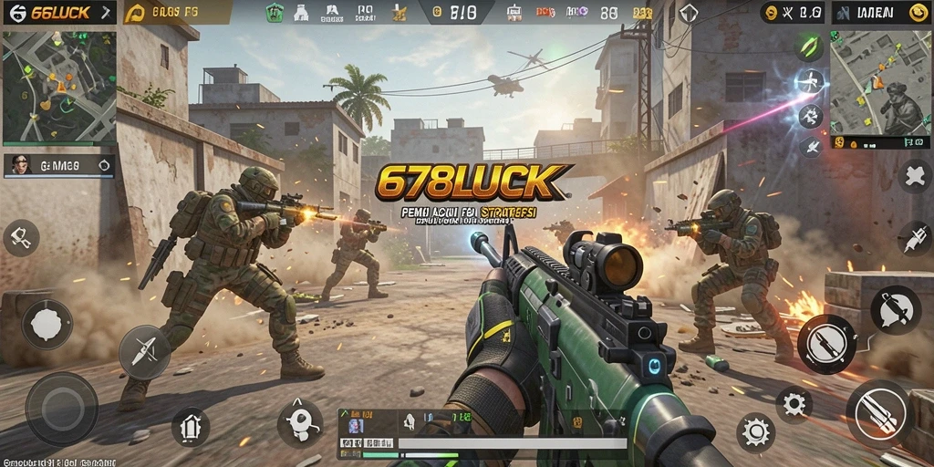 Screenshot gameplay 678LUCK dengan aksi tembak menembak yang mendebarkan.