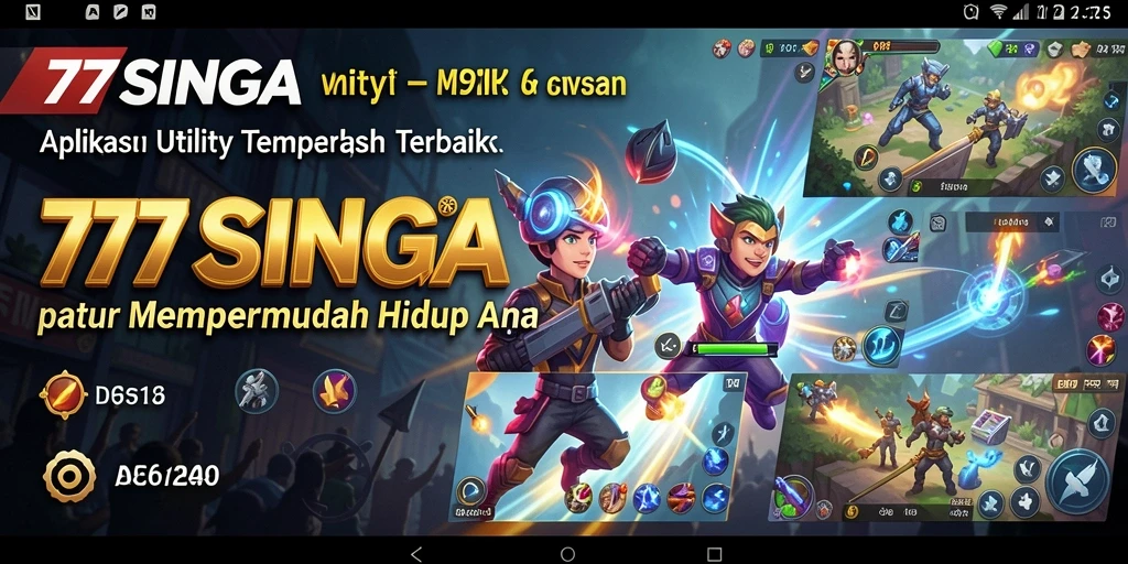 Screenshot utama 77SINGA menampilkan antarmuka aplikasi Utility yang sederhana dan efisien.