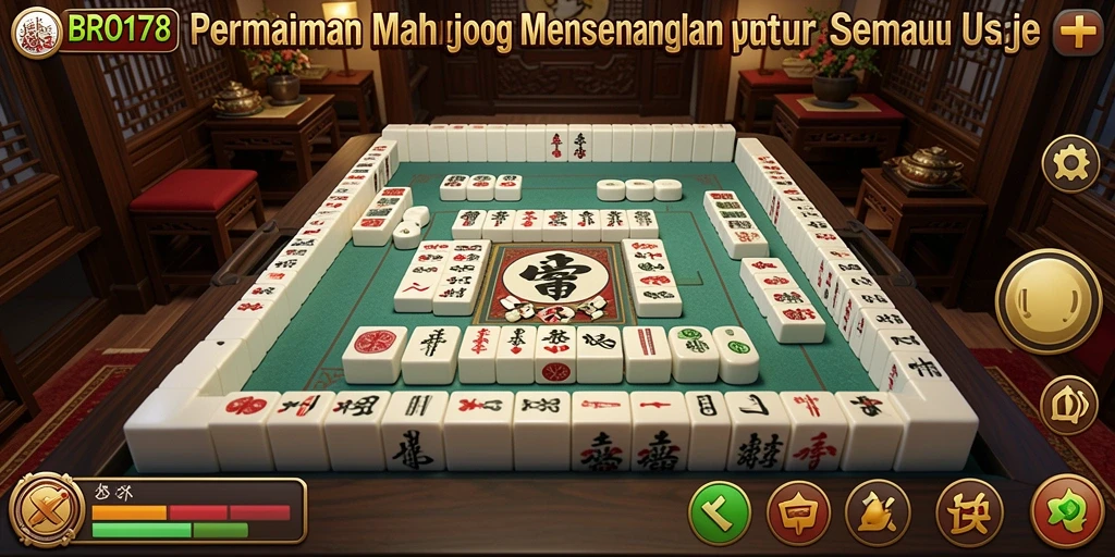 Tampilan gameplay seru dalam aplikasi BRO178 Mahjong.