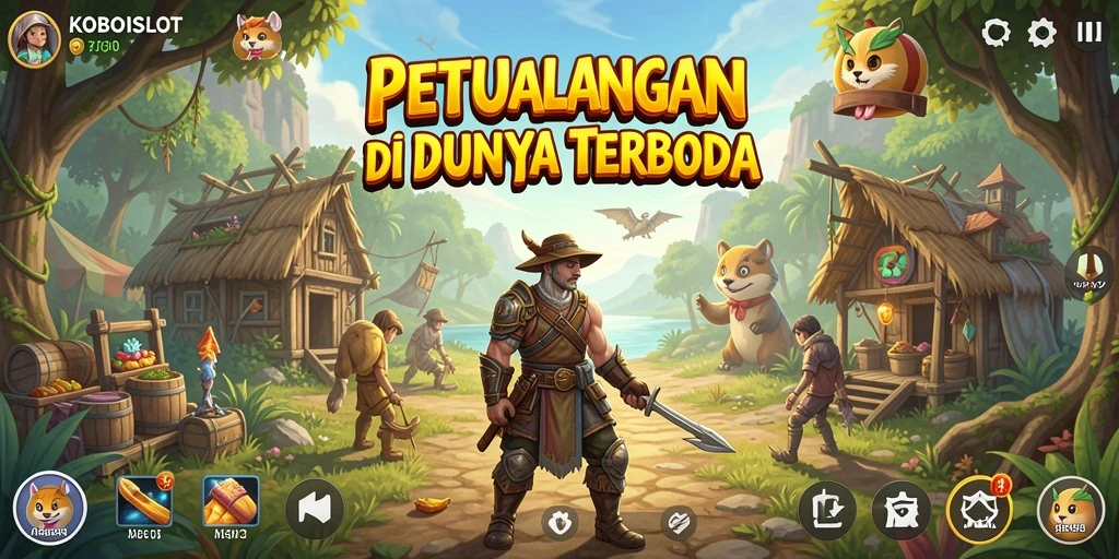 Screenshot gameplay KOBOISLOT yang menampilkan petualangan seru di dunia terbuka.