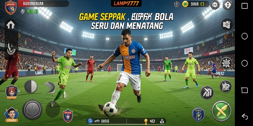Tampilan gameplay LAMPU777 yang dinamis dan seru dalam sepak bola.