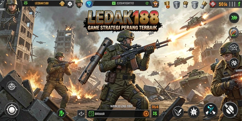 Tangkapan layar yang menunjukkan pertempuran strategis dalam LEDAK188.