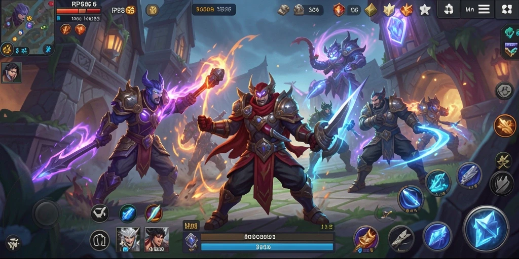 Tampilan gameplay menarik dari RP886 dengan aksi MOBA yang mendebarkan.