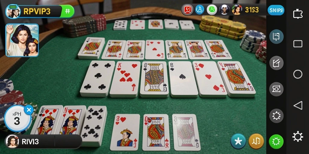 Tampilan gameplay seru RPVIP3 di dalam permainan Domino.