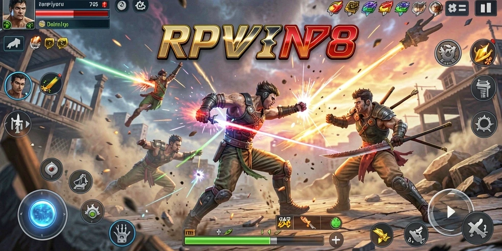 Tampilan gameplay RPVIP8 yang mendebarkan dengan aksi pertarungan yang intens.