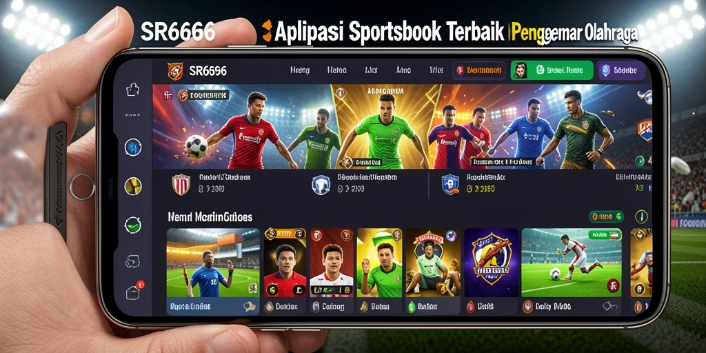 Tampilan antarmuka pengguna aplikasi Sportsbook SR6666 yang menarik.