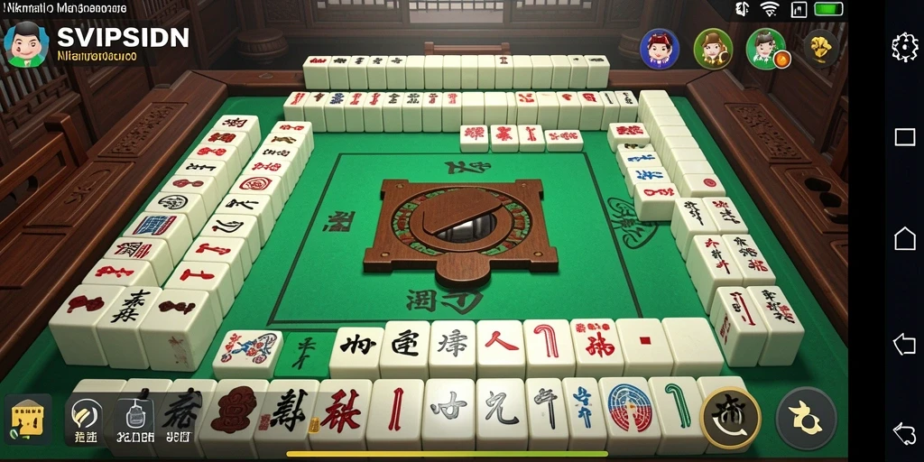 Tangkapan layar permainan SVIPSIDN dengan gameplay Mahjong yang menarik.