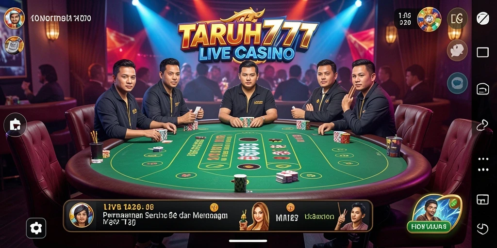 Tampilan gameplay Live Casino yang mendebarkan di TARUH777.