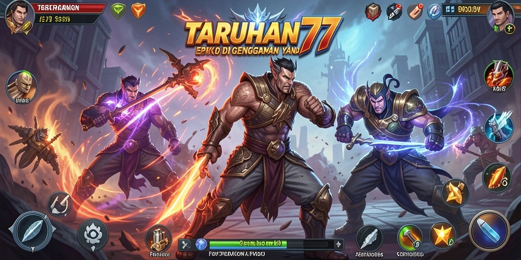 Tampilan seru gameplay TARUHAN77 saat pertarungan intens.
